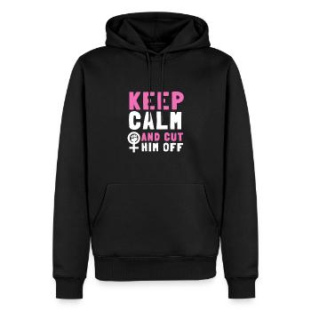 Restez calme et coupez-le - Sweat à capuche Premium bio Homme - noir - Devant - Nico (187cm)