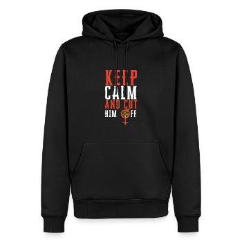 Restez calme et coupez-le - Sweat à capuche Premium bio Homme - noir - Devant - Nico (187cm)