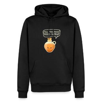 Syrup For Pancakes Flipping Flapjack Breakfast - Men’s Premium Organic Hoodie - black - Front - Nico (187cm)