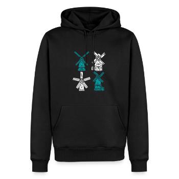 Netherlands Holland Windmill - Men’s Premium Organic Hoodie - black - Front - Nico (187cm)
