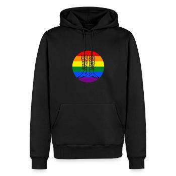 Féministe Anti Rasage Corps Velu - Sweat à capuche Premium bio Homme - noir - Devant - Nico (187cm)