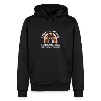 Mois de la sensibilisation à la thérapie de lecture dyslexique, Dyslexie - Sweat à capuche Premium bio Homme - noir - Devant - Nico (187cm)