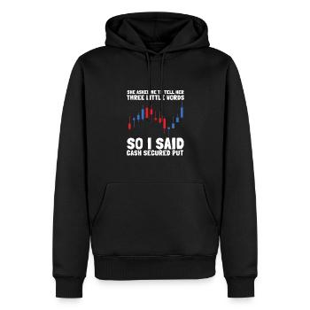 Négociation d'options Cash Secured Puts Future Forex - Sweat à capuche Premium bio Homme - noir - Devant - Nico (187cm)