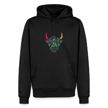 Highland Cow Breeder Scottish Cattle Hairy Cow - Männer Premium Bio Hoodie - Schwarz - Vorne - Nico (187cm)