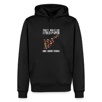 Artisanat de pliage de papier japonais Origami Master - Sweat à capuche Premium bio Homme - noir - Devant - Nico (187cm)