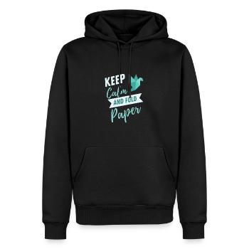 Artisanat de pliage de papier japonais Origami Master - Sweat à capuche Premium bio Homme - noir - Devant - Nico (187cm)