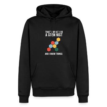 Female Stem Scientist Technology Student, - Men’s Premium Organic Hoodie - black - Front - Nico (187cm)