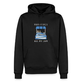 Probiotiques Produits laitiers, Yogourt glacé - Sweat à capuche Premium bio Homme - noir - Devant - Nico (187cm)