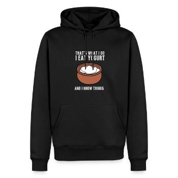 Probiotiques Produits laitiers, Yogourt glacé - Sweat à capuche Premium bio Homme - noir - Devant - Nico (187cm)