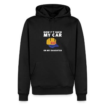 Fille protectrice papa, sortir avec ma fille - Sweat à capuche Premium bio Homme - noir - Devant - Nico (187cm)