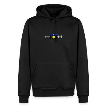 France Guadeloupe - Sweat à capuche Premium bio Homme - noir - Devant - Nico (187cm)