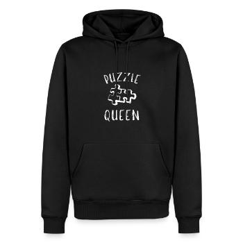 Puzzle Queen - Je passe devant mon heure de coucher - Sweat à capuche Premium bio Homme - noir - Devant - Nico (187cm)