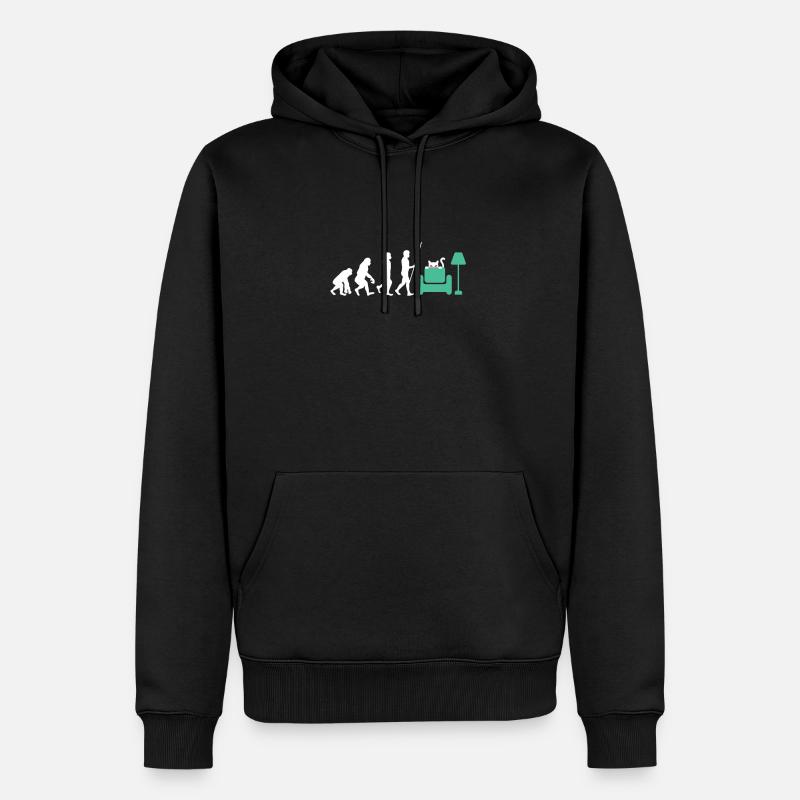 Chat avec des yeux laser - Sweat à capuche Premium bio Homme - noir