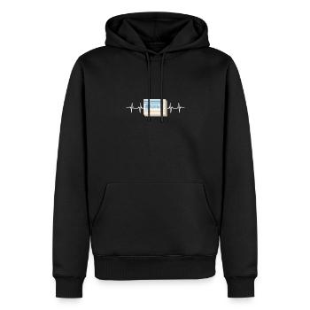 Ma médecine pour le bonheur appelée chats tous les jours - Sweat à capuche Premium bio Homme - noir - Devant - Nico (187cm)