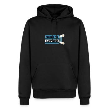 Ma médecine pour le bonheur appelée chats tous les jours - Sweat à capuche Premium bio Homme - noir - Devant - Nico (187cm)