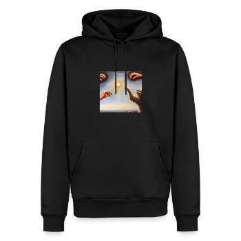 Histoire de l’art du chat - Sweat à capuche Premium bio Homme - noir - Devant - Nico (187cm)