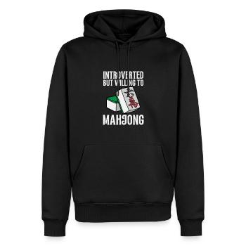 Cats Playing Mahjong - Männer Premium Bio Hoodie - Schwarz - Vorne - Nico (187cm)
