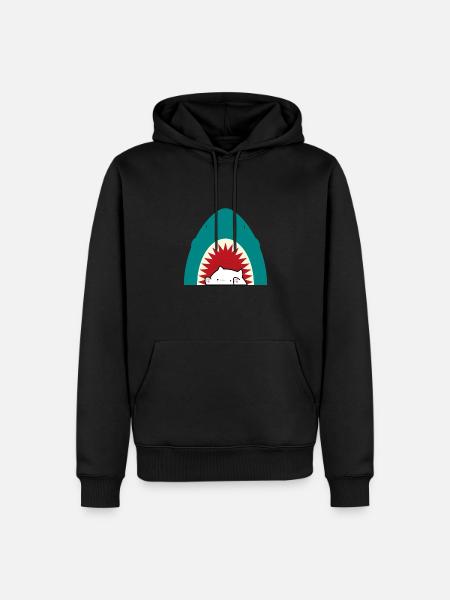 Chat mangeur de requins - Sweat à capuche Premium bio Homme - noir