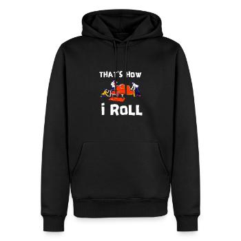 Rembourrage d’ameublement de restaurateur - Sweat à capuche Premium bio Homme - noir - Devant - Nico (187cm)