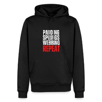 Rembourrage d’ameublement de restaurateur - Sweat à capuche Premium bio Homme - noir - Devant - Nico (187cm)