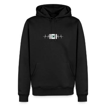 Italie Marches italiennes - Sweat à capuche Premium bio Homme - noir - Devant - Nico (187cm)