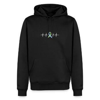 SPED Neurodiversité Dyscalculie - Sweat à capuche Premium bio Homme - noir - Devant - Nico (187cm)