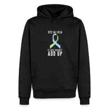 SPED Neurodiversité Dyscalculie - Sweat à capuche Premium bio Homme - noir - Devant - Nico (187cm)