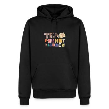 Sensibilisation à l’allergie aux arachides Allergique aux arachides - Sweat à capuche Premium bio Homme - noir - Devant - Nico (187cm)