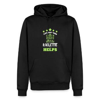 Swiss Cheese Fondue Raclette - Männer Premium Bio Hoodie - Schwarz - Vorne - Nico (187cm)