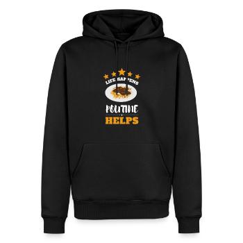 Cheese Curds Gravy Mix Canada Poutine - Sweat à capuche Premium bio Homme - noir - Devant - Nico (187cm)
