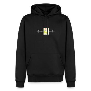 Drapeau géorgien - Sweat à capuche Premium bio Homme - noir - Devant - Nico (187cm)