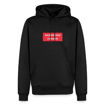 Mushroom Cultivation Farmer - Men’s Premium Organic Hoodie - black - Front - Nico (187cm)
