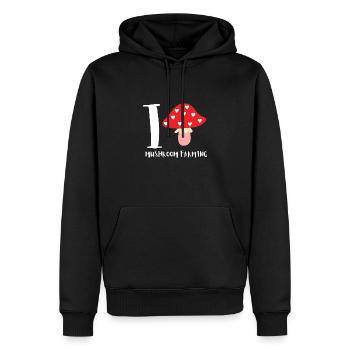 Mushroom Cultivation Farmer - Men’s Premium Organic Hoodie - black - Front - Nico (187cm)