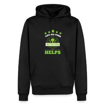 Nutritionniste holistique Mois national de la nutrition - Sweat à capuche Premium bio Homme - noir - Devant - Nico (187cm)