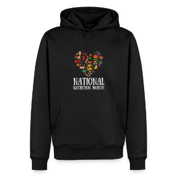 Nutritionniste holistique Mois national de la nutrition - Sweat à capuche Premium bio Homme - noir - Devant - Nico (187cm)