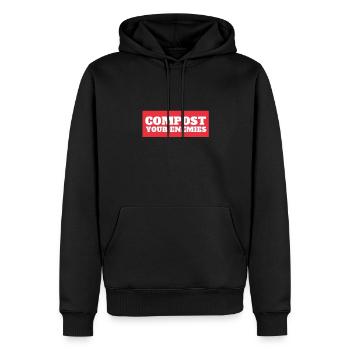 Compost Your Enemies - Men’s Premium Organic Hoodie - black - Front - Nico (187cm)