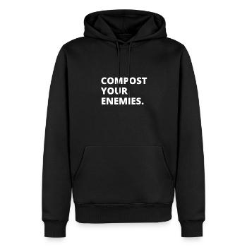 Compost Your Enemies - Men’s Premium Organic Hoodie - black - Front - Nico (187cm)