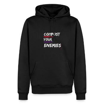 Compostez vos ennemis - Sweat à capuche Premium bio Homme - noir - Devant - Nico (187cm)