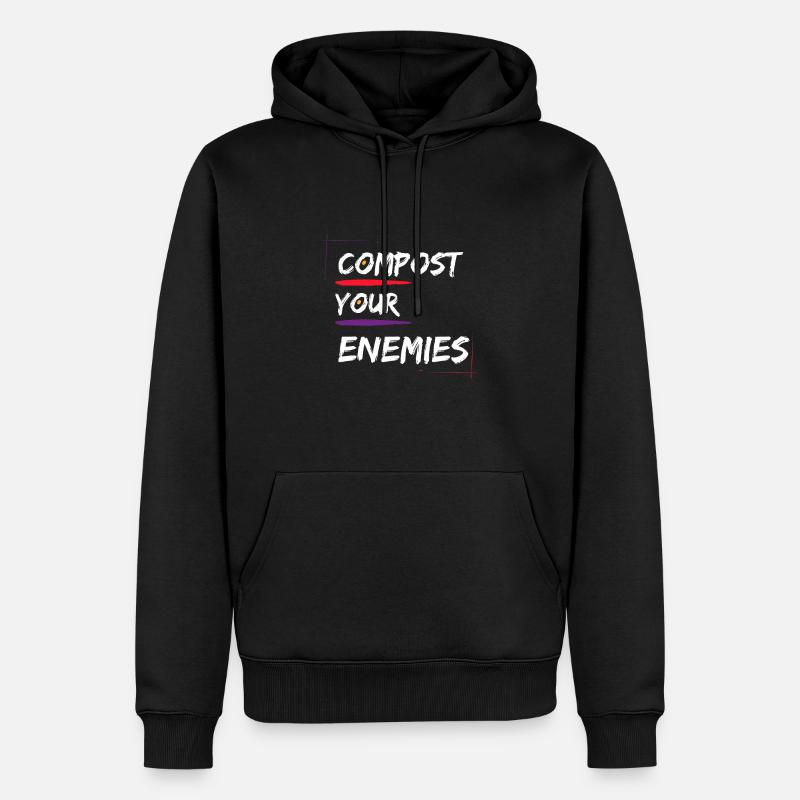 Compostez vos ennemis - Sweat à capuche Premium bio Homme - noir