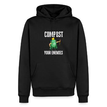 Compost Your Enemies - Men’s Premium Organic Hoodie - black - Front - Nico (187cm)