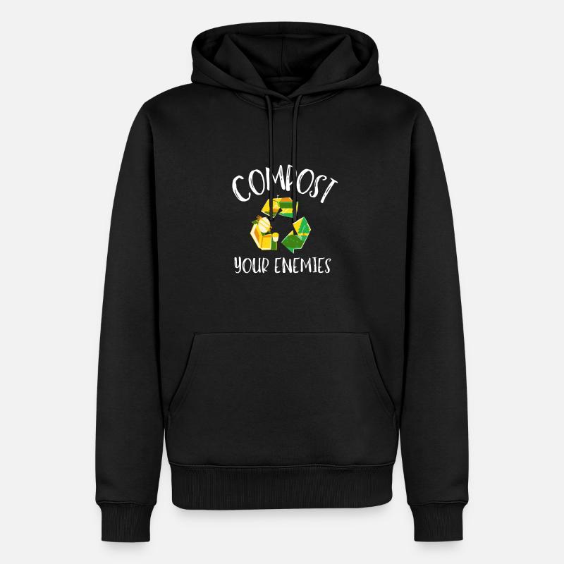 Compostez vos ennemis - Sweat à capuche Premium bio Homme - noir