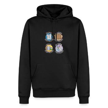 Recycler, j’aime recycler - Sweat à capuche Premium bio Homme - noir - Devant - Nico (187cm)