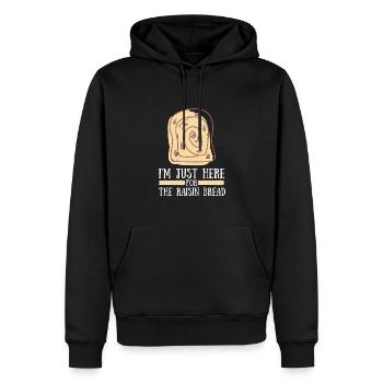 Cuisson du pain aux raisins secs - Sweat à capuche Premium bio Homme - noir - Devant - Nico (187cm)