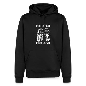 Motocross Moto Père Et Fille Une Équipe pour La - Männer Premium Bio Hoodie - Schwarz - Vorne - Nico (187cm)