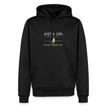 Superfood Huile de lin - Sweat à capuche Premium bio Homme - noir - Devant - Nico (187cm)