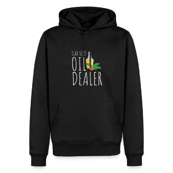 Superfood Huile de lin - Sweat à capuche Premium bio Homme - noir - Devant - Nico (187cm)