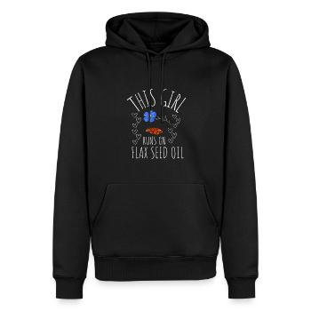 Superfood Huile de lin - Sweat à capuche Premium bio Homme - noir - Devant - Nico (187cm)