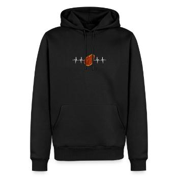 Superfood Huile de lin - Sweat à capuche Premium bio Homme - noir - Devant - Nico (187cm)