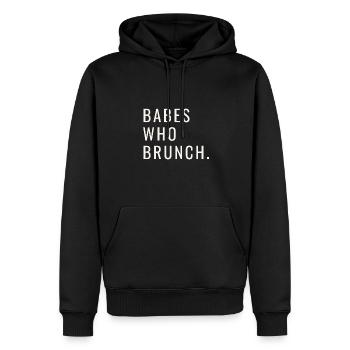 Babes Who Brunch Squat - Sweat à capuche Premium bio Homme - noir - Devant - Nico (187cm)