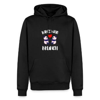 Babes Who Brunch Squat - Sweat à capuche Premium bio Homme - noir - Devant - Nico (187cm)